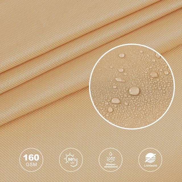 Detalle de HAIKUS Sonnensegel wasserdicht rechteckig (PES/UPF 50+) 3x4 m für Balkon, Garten & Terrasse