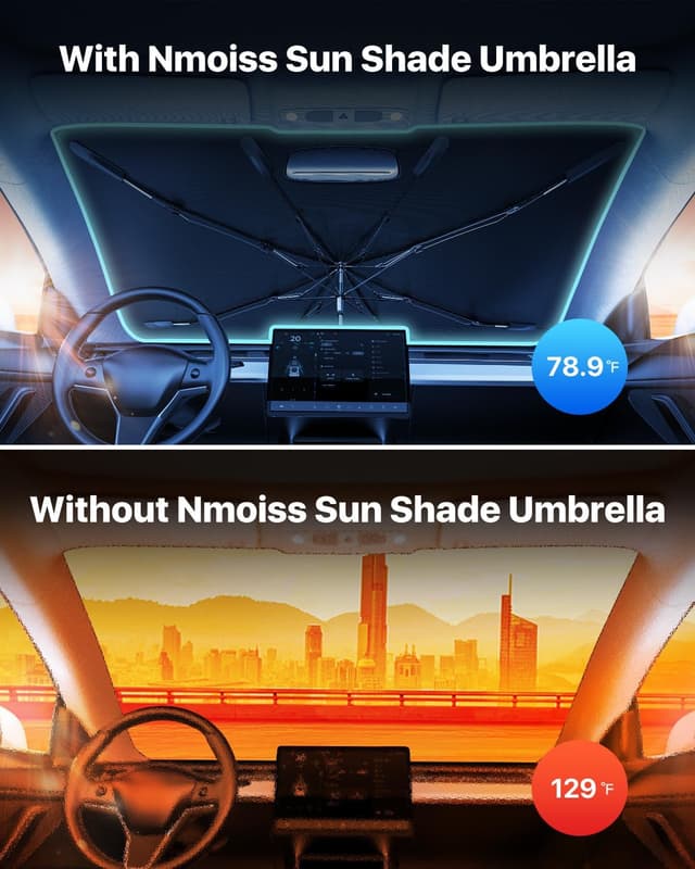 Thumbnail 1 de Nmoiss Windshield Sun Shade Umbrella 56"