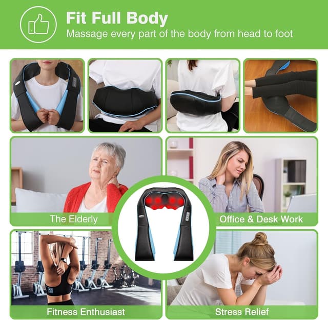 Thumbnail 6 de cotsoco Neck Massager with Heat and 3D Shiatsu Kneading (Sky Blue)