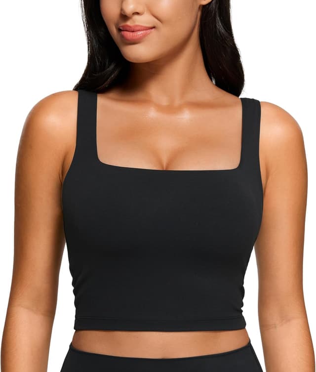 Detalle de CRZ YOGA Damen Butterluxe Sport-BH gepolstert ohne Bügel (Crop Top) für Yoga & Workout