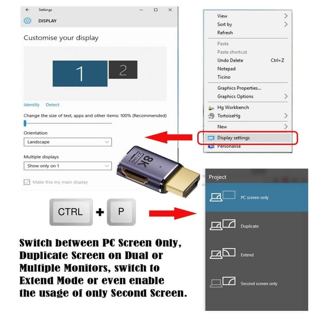 Detalle de HDMI 2.1 Konverter Adapter CY 8K 60 Hz