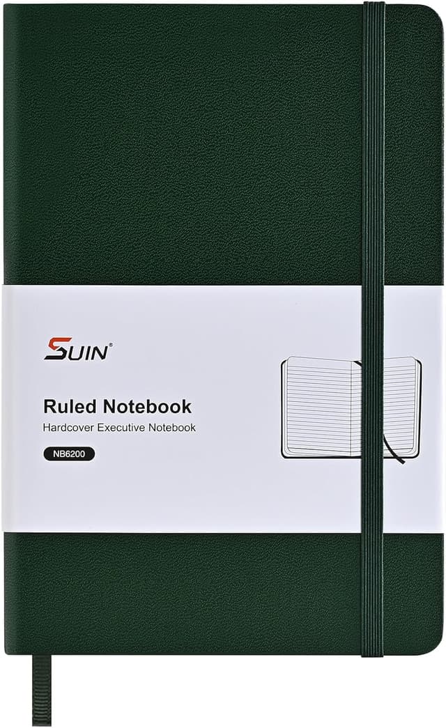 Detalle de SUIN Carnet professionnel ligné A5 à couverture rigide similicuir vert