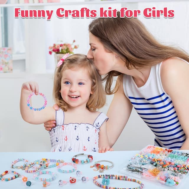 Thumbnail 6 de AIPRIDY 3200-Piece Girls Bracelet Making Kit (Unicorn/Mermaid Clay Beads), DIY Jewelry Craft Set for Ages 5–12