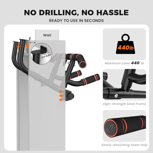 Detalle 2 de Sportneer Barra per trazioni fino a 200 kg