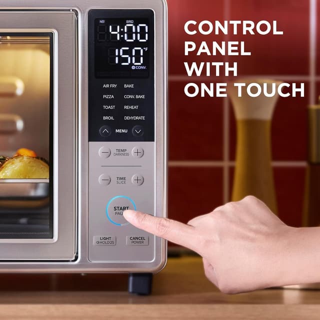 Detalle de Midea Flexify Slim 8-in-1 French Door Toaster Oven Air Fryer Combo (25 Quart) with Infrared SpeedHeat, Stainless Steel