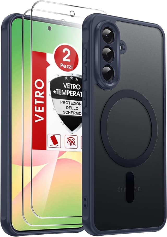 Detalle de LeYi Cover magnetica A56 5G blu, 2 pezzi