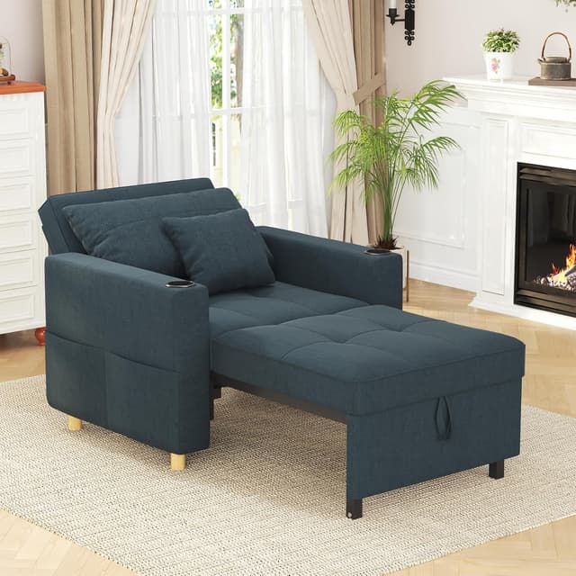 Detalle 2 de YODOLLA 3-in-1 Convertible Sleeper Chair Bed (192cm) – Blue