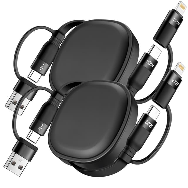 Detalle de Minlu 5‑in‑1 Retractable USB Charging Cable 60W 🔌