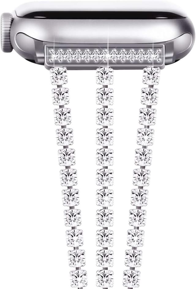 Detalle de WINGLE women’s bling stainless steel Apple Watch strap (compatible with 38/40/41/42/44/45/46mm models)