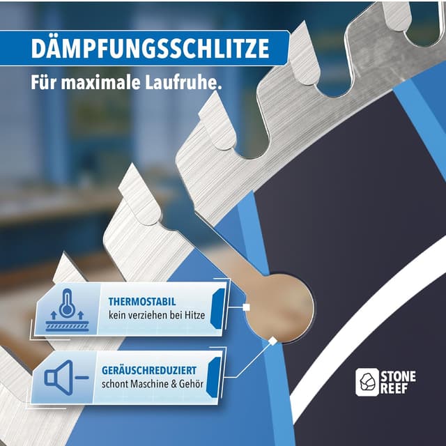 Detalle de STONE REEF Sägeblatt 254x30 für Kreissägen – inkl. Adapter für Bohrung 20 & 16 mm