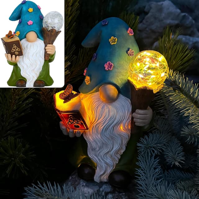 Imagen de Solar Magician Gnome 9.45 Inch Solar Garden Statue en OfertitasTOP