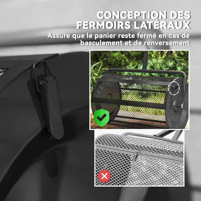Detalle de Outsunny Épandeur de compost 75 L