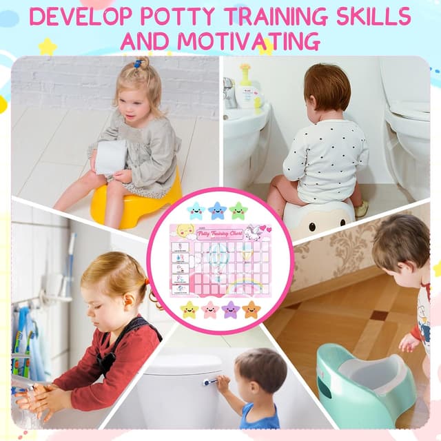 Detalle 2 de Potty Training Chart for Toddlers with 63 Reusable Magnetic Star Stickers (Unicorn)