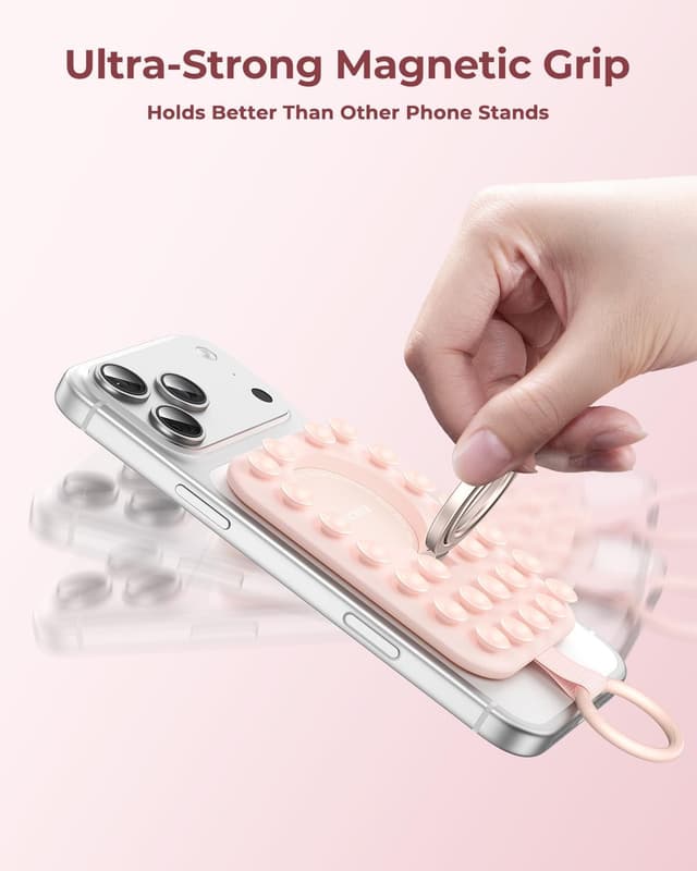 Detalle 2 de Syncwire Magnetic Phone Grip MagSafe-Compatible Phone Ring Holder (Blush Pink)