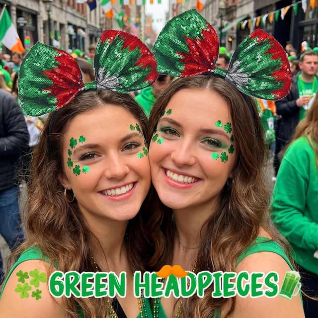 Thumbnail 2 de Zoestar St. Patrik's Day fascia capelli verde 🎉