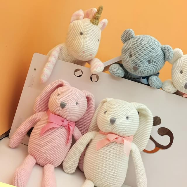 Thumbnail 5 de FLUFFYFUN 100% Organic Cotton Pink Bunny Rabbit Teddy (7.1") – Soft toy for newborns