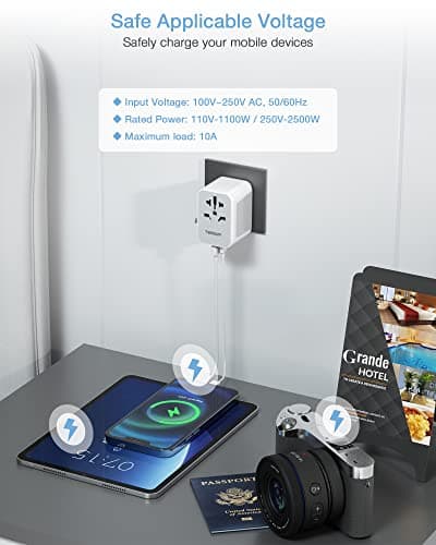 Detalle 1 de TESSAN Adaptador Enchufe Universal 2500W