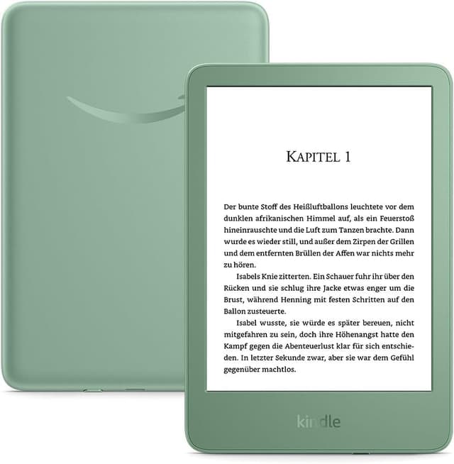 Detalle de Amazon Kindle (neueste Generation, matchagrün) – kompakt, blendfrei und mit 16 GB Speicher