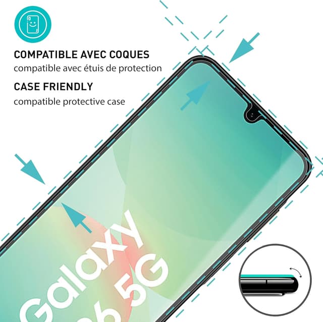 Detalle de smartect Verre trempé 3 pièces Clear pour Samsung Galaxy A26 5G (9H, anti-rayures)