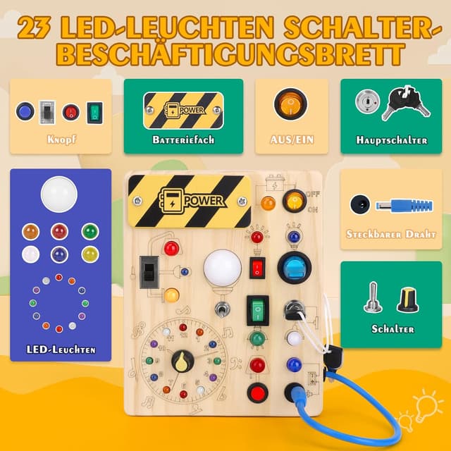 Detalle 2 de Montessori Toys Uhr Aktivitätsbrett ab 1 Jahr