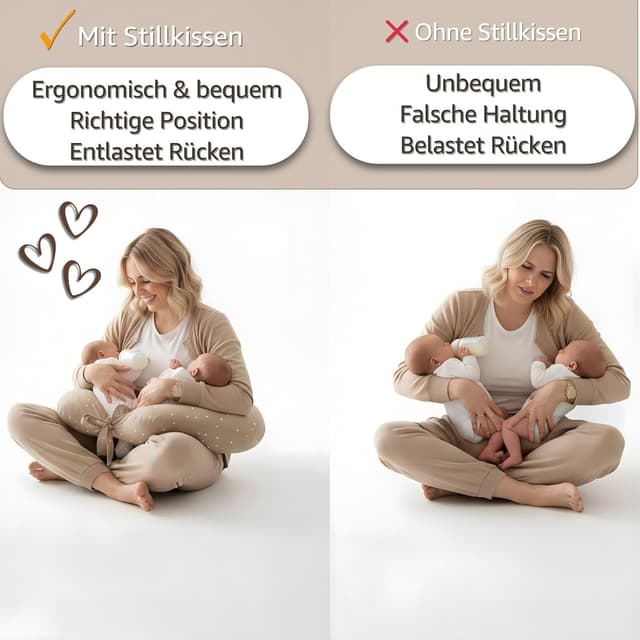 Thumbnail 3 de Coussin d’allaitement Jumeaux Twins 90x50 cm : oreiller maternité ergonomique pour allaitement en tandem