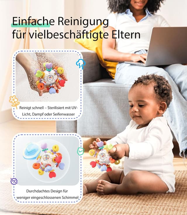 Thumbnail 4 de Infinno Baby Greifball & Rassel 0-12 Monate