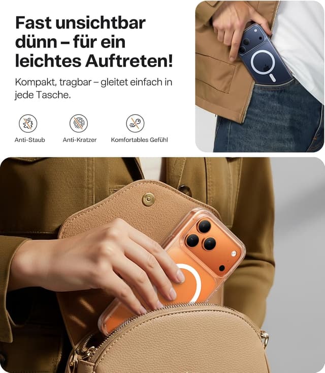 Thumbnail 6 de Torras Ultra Dünn Hülle für iPhone 17 Pro Max mit MagSafe (19N), transparent & soft-touch