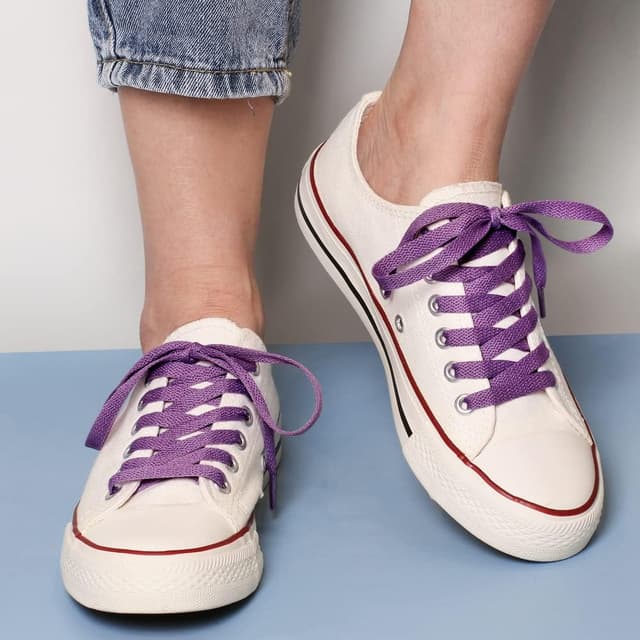 Detalle de UpUGo : 3 paires de lacets plats de 8 mm pour chaussures de sport (8 mm, pour baskets et course à pied)