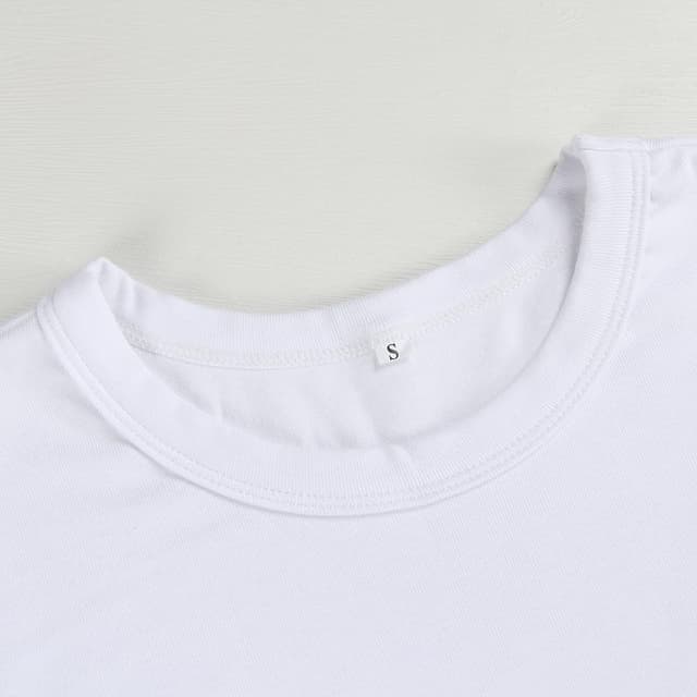 Thumbnail 3 de GEMBERA Women’s Stretchy Ribbed High Neck Short Sleeve Gym Top (Rayon/Spandex)