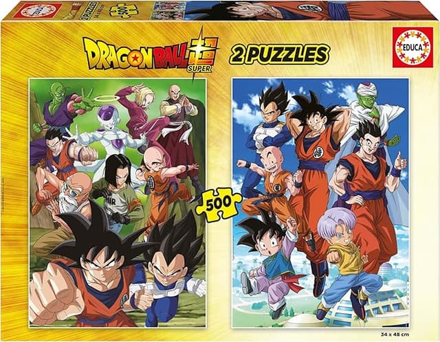 Detalle de Educa Dragon Ball 🐉 Pack 2 Puzzles 500 Piezas + Cola Fix, 11+