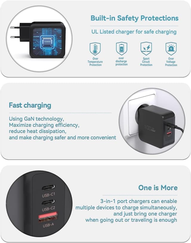 Thumbnail 2 de BIUBOTY Caricatore USB C 100W GaN