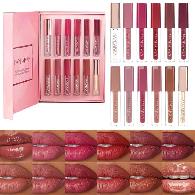 Imagen de 12PCS Lipgloss-Set Glänzend matt Lippen Glow Öl 💄 en OfertitasTOP