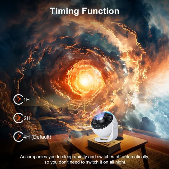 Detalle 1 de Planetarium Projector for Bedroom (13-in-1) Galaxy Star Projector with Timer, Nebula Night Light – White