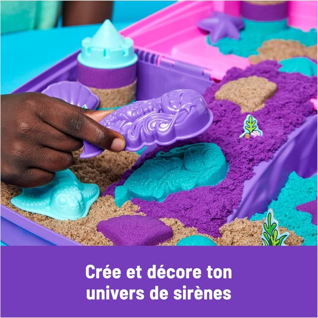 Detalle de Kinetic Sand Sable Magique – Mallette Palais de Sirène 934 g + 8 accessoires (dès 3 ans)