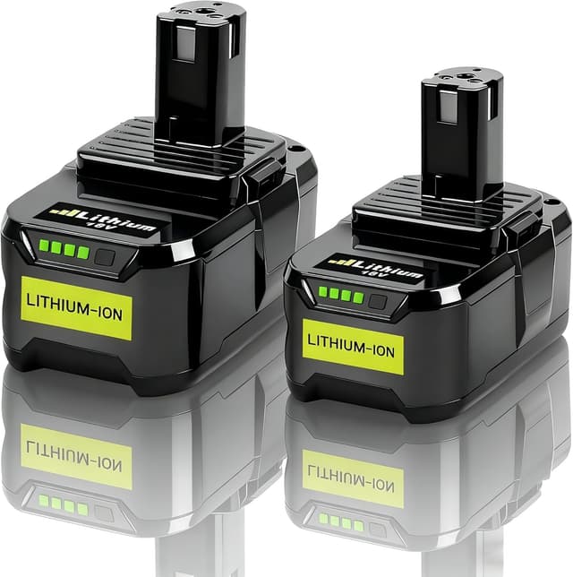Detalle de 2× 18V 8,0Ah Lithium-Akkus für Ryobi ONE+ (LED-Anzeige) – passend zu RB18L40/RB18L25 u. a.