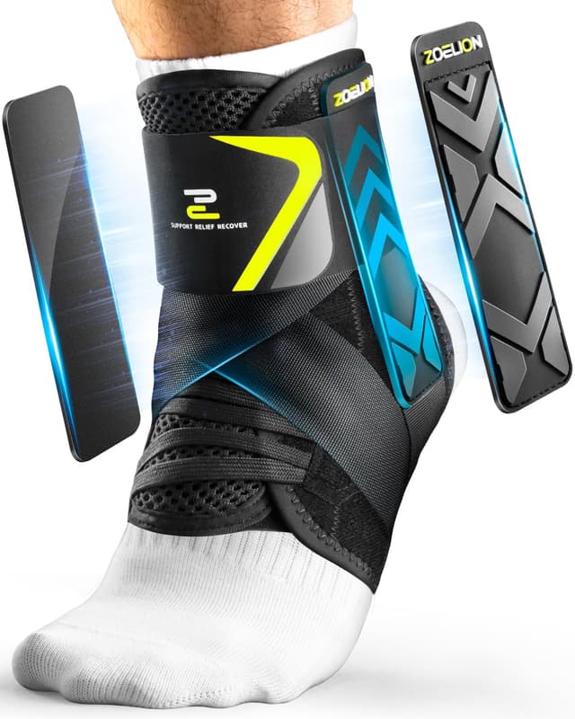 Detalle de ZOELION Schnellschnür Knöchelbandage mit auto-geformten Stabilisierungspolstern (XL)