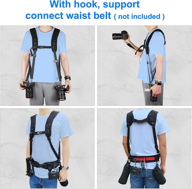 Detalle 2 de PULUZ Doppelter Schulterriemen Nikon DSLR 150 cm