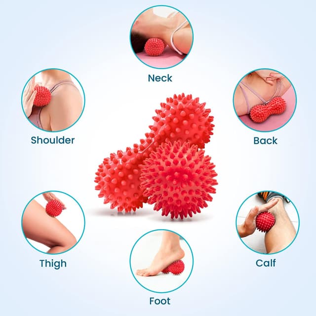 Detalle 2 de Beenax Spiky Massage Ball Roller Set for plantar fasciitis and deep tissue relief