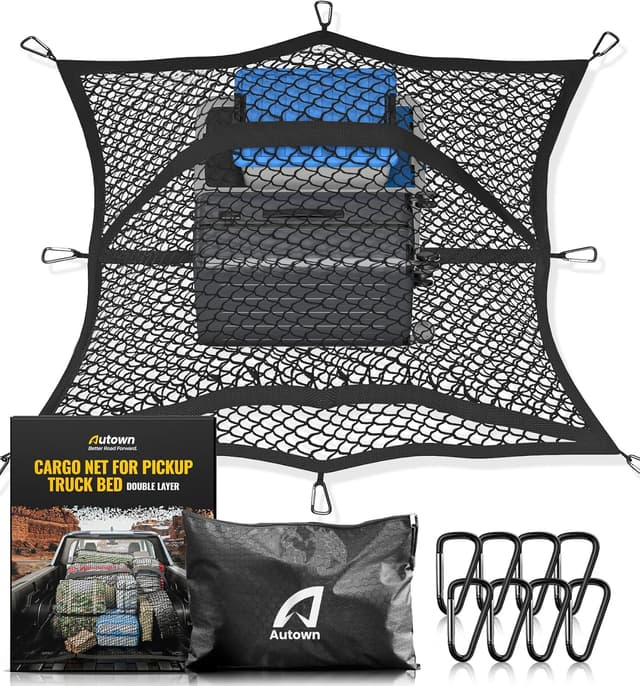 Detalle de AUTOWN Cargo Net for Truck Bed, 1-inch mesh