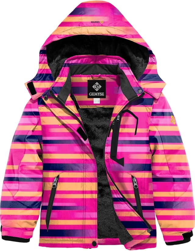 Thumbnail 5 de GEMYSE Girl's Waterproof Ski Jacket with Hood