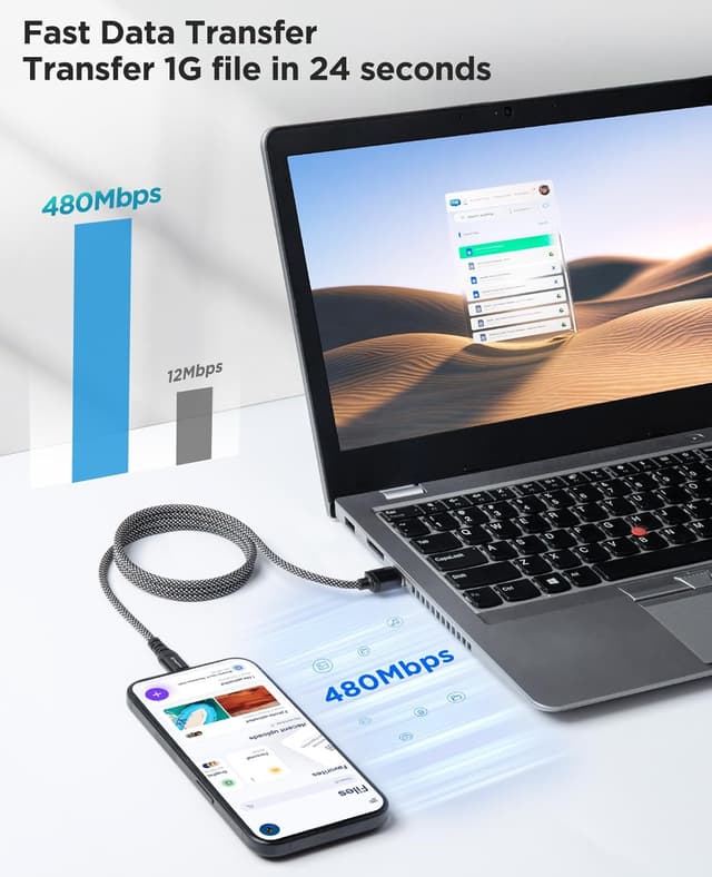 Detalle 2 de Magtame Magnetic USB C Cable 1m — coiled fast-charge cable