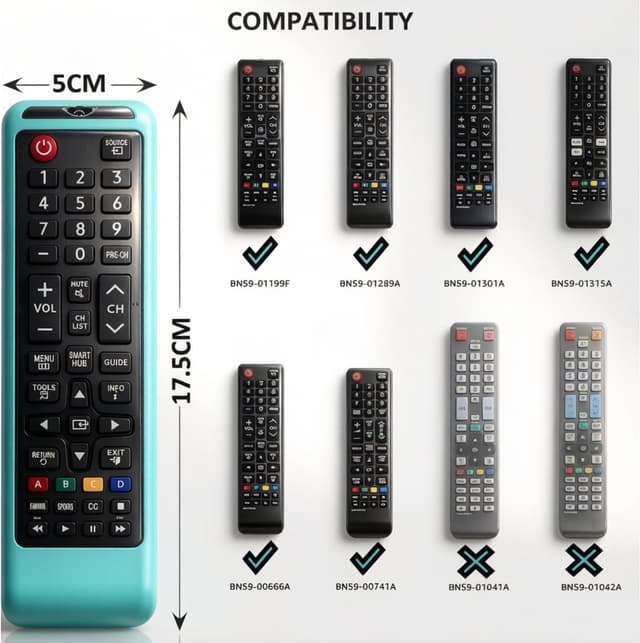 Detalle de Silicone remote cover for Samsung TV remotes (BN59-01175N / BN59-01315B / AA59-00741A / AA59-00786A) – washable anti-slip case with lanyard