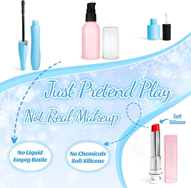 Detalle de INNOCHEER Pretend Makeup for Toddlers Toy Play Makeup Set (Ages 3–5) — Frozen-Themed Fake Makeup