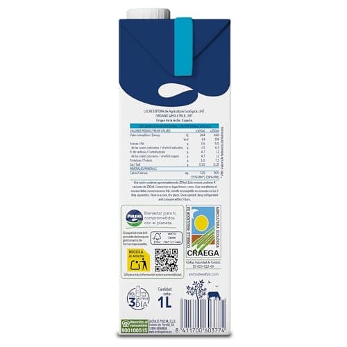 Detalle 2 de Puleva Leche Ecológica Entera Bio 6L