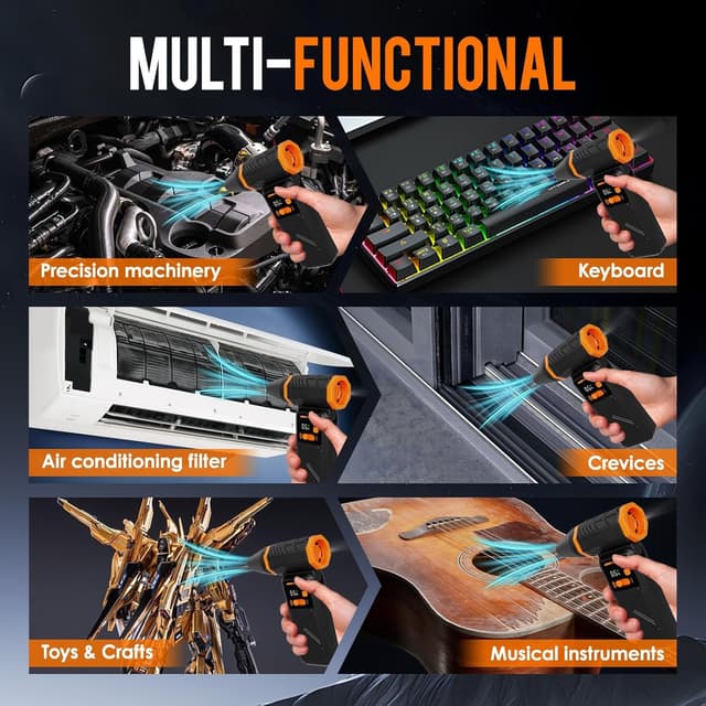 Detalle 2 de Laotiee H28 cordless air duster 130000RPM