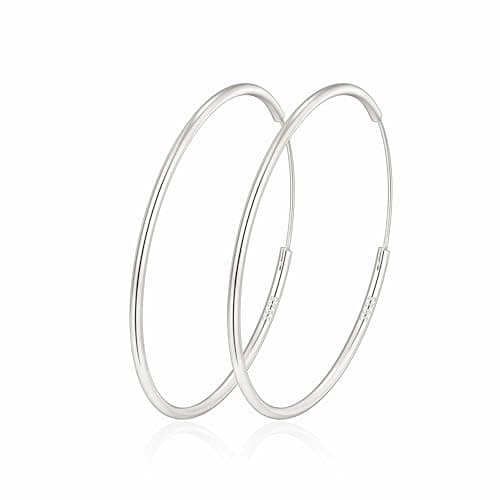 Detalle de Pendientes de aro MOROTOLE en plata de ley 925 grandes para mujer