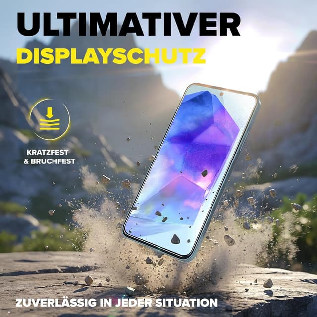 Thumbnail 4 de FlexiSchutz® Schutzglas für Samsung Galaxy A55 5G – Display-Schutzfolie aus Glas mit Installationshilfe (2 Stück)