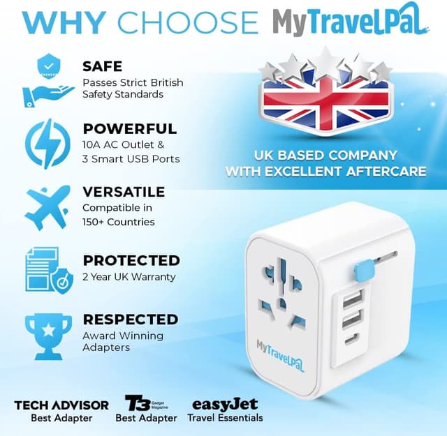 Thumbnail 4 de MyTravelPal Pro Grounded Travel Adapter 10A