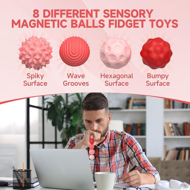 Thumbnail 6 de Magnetic Balls Fidget Toys 8pcs stress relief balls