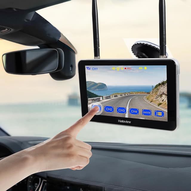 Detalle de Haloview BT7 Touch Wireless RV Backup Camera System with 7" Touch Screen (1080P DVR)